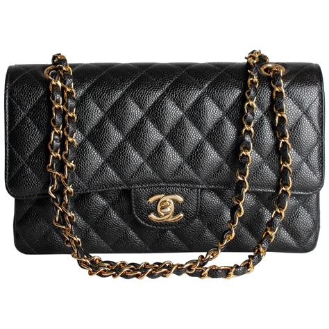 chanel classic medium flap bag in black with gold hardware